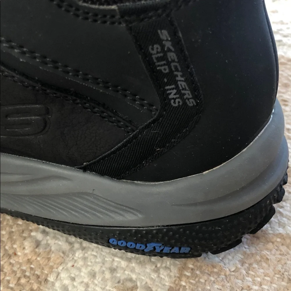 Skechers Black Slip-Ins Hands Free Relaxed Fit Meroe-Pikeman Boots size 9.5